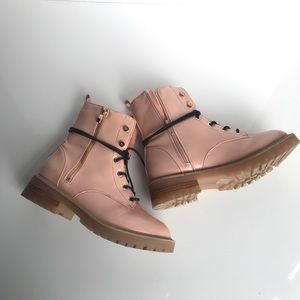 Truffle Collection (Missguided) pink combat boots